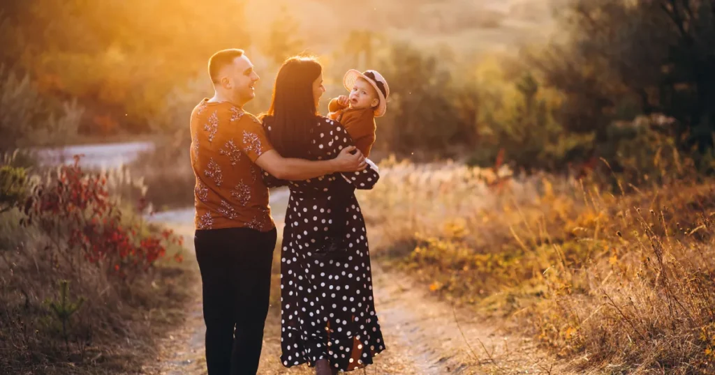 Happy family enjoying time outdoors